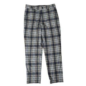 Sienna Pants Womens 12 Beige Plaid Ankle Wool Polyester Slim Lined Pockets Zip